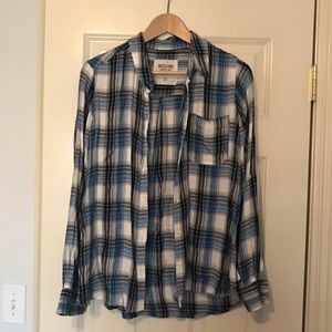 Blue and black flannel